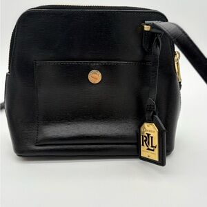 Lauren Ralph Lauren Black Leather Crossbody Bag